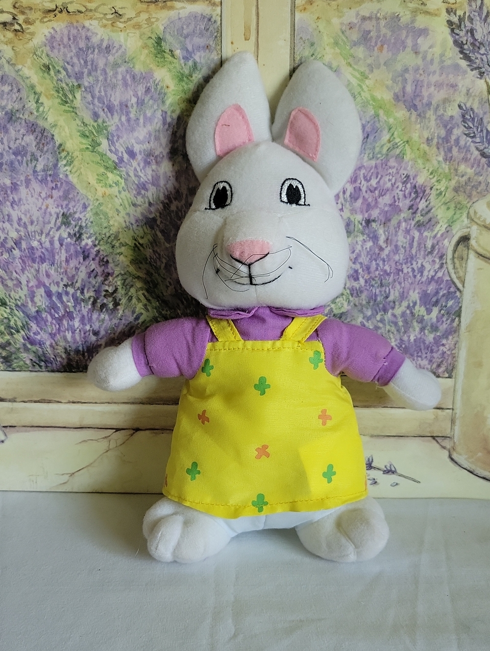 Max & Ruby Kellytoy Ruby Bunny Plush Toy Purple Shirt Yellow Overalls Vintage